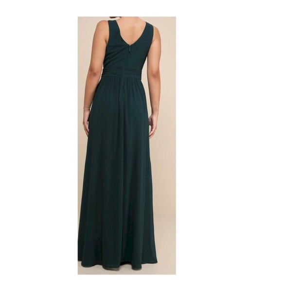 Lulus Thoughts of Hue Emerald Green Surplice Maxi Dress Small New with tags NWT - Picture 4 of 9